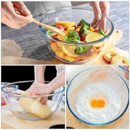 tdmm Glass Mixing Bowl 3000 ML Borosilicate Glass Plate Tray Dishes and Serving Bowl Container image 4