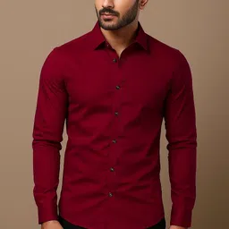 manchester & co Men Regular Fit Solid Spread Collar Casual Shirt-picture-19