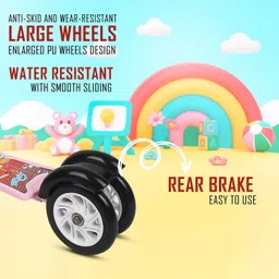 nexova Baby Scooty Premium Supper Storng 100 kg capacity scooty with Bell Scooter for Kids Road Runner with Back break , Foldable Scooter, Skate Tricycle image 5