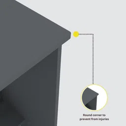 speciality panels Corner rounded Top with 3 Tier Side Storage & Termites resistance Engineered Wood Study Table image 3