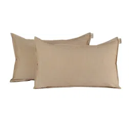 saral home Beige Solid 210 TC Cotton Blend (Set of 4) Double Bed Bedding Sets image 3