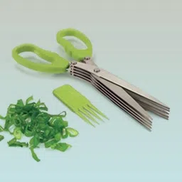 qyvora Five-Blade Durable Stainless Steel Veg Slicing Herb Scissor Scissors-picture-17