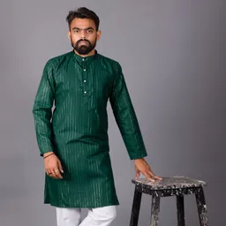 cellux Men Striped Cotton Blend Straight Kurta-picture-18