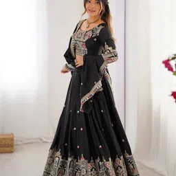 folkshwear 21 Embroidered Semi Stitched Lehenga Choli-picture-22