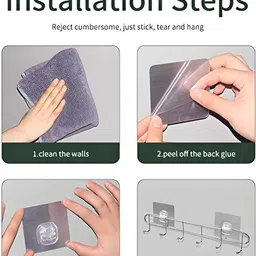 eshopy Large Adhesive Hooks for Wall Heavy Duty Waterproof Wall Hooks for Hanger Hooks Hook 12 image 5