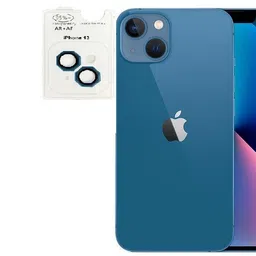 Mobilive Back Camera Lens Ring Guard Protector for Apple iPhone 13 Octagon Blue image 2