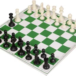 sports & fitness junction Foldable 17x17 Chess Game with Premium Solid Plastic Pieces Chess Board 1 cm Chess Board image 4
