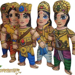 vrindavanstore.in Panch Pandavas (Pair of 5 Dolls) Stuffed Soft Toy for Kids - 7.5 inch image 2