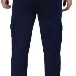 kibitzer Men Solid, Self Design Blue Track Pants image 5
