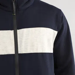 CHKOKKO Men Navy Blue Solid Tracksuit image 3