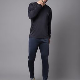 mack jonney VIMAL JONNEY Men Charcoal Grey Dry Fit Solid Tracksuit-picture-44