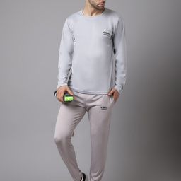 mack jonney VIMAL JONNEY Men Grey Solid Tracksuit-picture-43