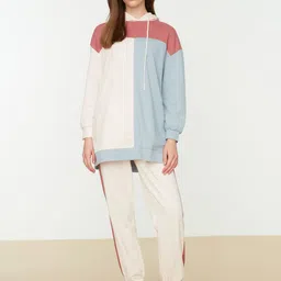 Trendyol Women Colorblocked Sweatshirt & joggers-image-30
