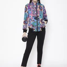 Chkokko Women Royal Blue & Pink Printed Tracksuits-picture-27