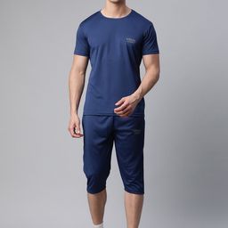 mack jonney VIMAL JONNEY Men Blue Solid Pure Cotton Tracksuits-picture-19