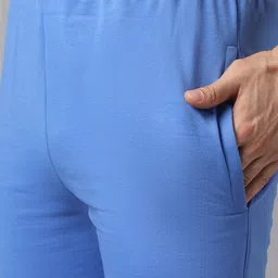 mack jonney VIMAL JONNEY Men Pack Of 2 Red & Blue Solid Cotton Tracksuits image 3