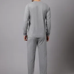 mack jonney VIMAL JONNEY Men Grey Melange Solid Track Suit image 4