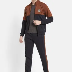 Octave Men Tan & Black Colourblocked Tracksuits image 4