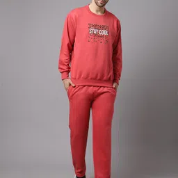 mack jonney VIMAL JONNEY Men Pink Typography Printed Tracksuit image 2