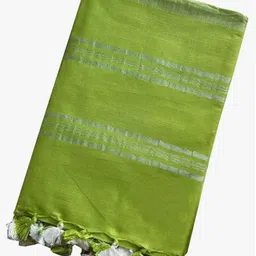 weave trends Solid/Plain Bhagalpuri Handloom Cotton Linen Saree-picture-22