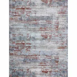 Grey Abstract Polypropylene 4 ft x 6 ft Machine Made Carpet by Apco image 2