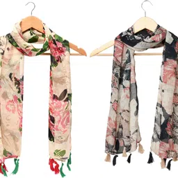 stolevilla Printed Chiffon Women Multicolor Scarf, Stole, Fancy Scarf-picture-37