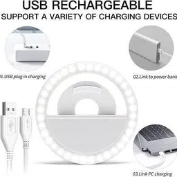 PARADISEECOM Top Selling Portable LED Ring Selfie Light 3 Level of Brightness RP-18 Flash image 2