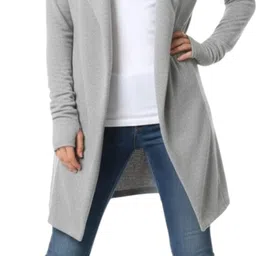 nemoenterprise Women Straight Full Sleeve Grey Shrug-picture-27