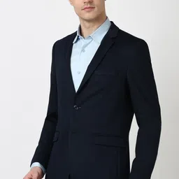 peter england Men Solid Single Breasted Formal Blazer image 4