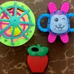akflicks Rattle 3pcs Teethers for New Born Baby Toys (Multicolor) Rattle image 1