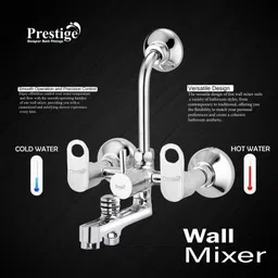 prestige Prime 3 in 1 Wall Mixer with Monto B02 6*6 Ultraslim Shower Wall Mixer Faucet image 3