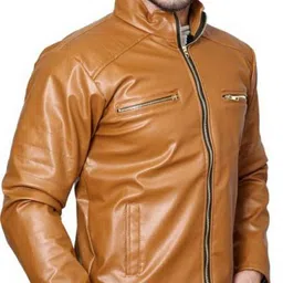 nasa Men Solid Leather Jacket image 3