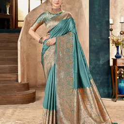 mehrang Self Design Banarasi Silk Blend Saree-picture-20
