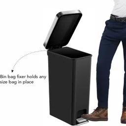 obsessions EKO 40L With Pedal and Fingerprint-Resistant Plastic Dustbin image 5