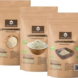 vedicine Natural Ashwagandha Safed Musli Kaunch Beej Konch Seed Powder Churna-picture-21