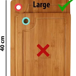 hokipo Bamboo Cutting Board with Drip Groove and Finger Hole Large Bamboo Cutting Board image 2