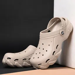 monks & knights Men Beige Lightweight Flexible All Day Clogs for men, MK-CLG-001-BG Clogs Sandal image 3