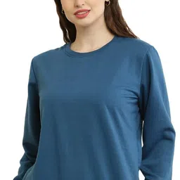 Women Plus Size Fleece Round Neck Sweatshirt for Women Women's Fleece Round Neck Regular Fit & Plus Size Sweatshirt image 1