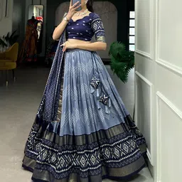 aayushyam enterprise Floral Print, Self Design Semi Stitched Lehenga Choli image 2