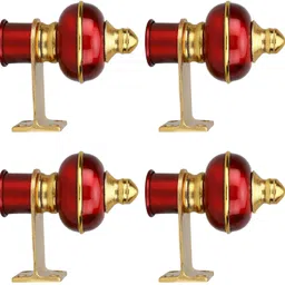 scraftindia Red, Gold Rod Rail Bracket, Curtain Knobs, Curtain Hooks, Curtain Rings, Curtain Rods Metal-picture-13