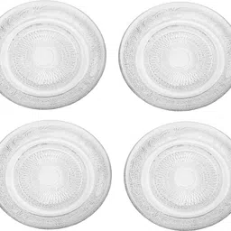 1st time Designer Stylish Glass Dinner, Lunch, Snack Serving Plate, Pack Of 6 Dinner Plate image 2