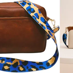 dakota Brown, Beige Women Sling Bag /Crossbody Bag with Sky Blue Adjustable Belt for Girls & Women-picture-12