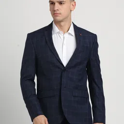 turtle Men Checkered Single Breasted Casual Blazer-picture-14