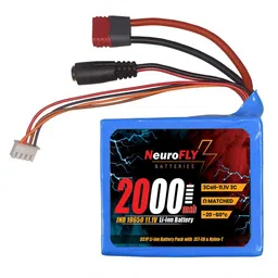NeuroFLY 11.1V 2000mAh 3S 18650 Li-Ion Battery Pack 3C 3S1P Li-Ion Battery with Female DC Jack, Amass Nylon T Plug and 4 Pin JST Connector - RS9348 NeuroFLY 11.1V 2000mAh 3S 18650 Li-Ion Battery Pack 3C 3S1P Li-Ion Battery with Female DC Jack, Amass Nylon T Plug and 4 Pin JST Connector - RS9348-picture-32