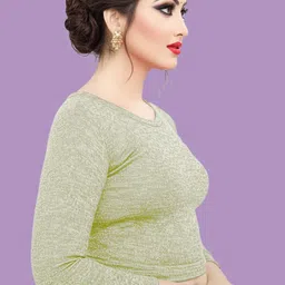 pu fashion Boat Neck Women Blouse image 3