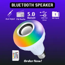 GUGGU Bluetooth Bulb Speaker With Remote Control Change Color Lamp For DecorationW101 10 W Bluetooth Soundbar image 1