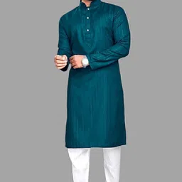 shree sundha Men Cotton Blend Kurta Pyjama Set-picture-12
