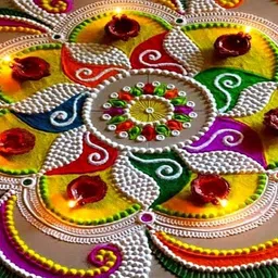 bright bloom Pack of 2 Rangoli Powder image 4