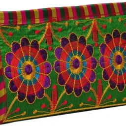 sunesh creation Casual Beige, Green Clutch image 5