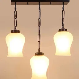 new era Black Iron and Glass Cluster Hanging Light image 3